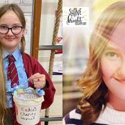 Eadie Morgan before and after her haircut. Picture: Cwmbran Life