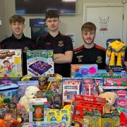Five youth players spent Saturday organising the donations ready to give out to local families and organisations. Picture: Croesyceiliog RFC/Cwmbran Life
