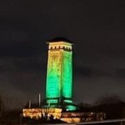 Newport clock centre has lit up green