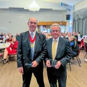 Community Cllr Stewart Matthews (left) presents the Citizen's Award to Paul Austin. Picture: Cwmbran Life