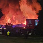 Emergency services scramble to tackle blaze at Rogerstone industrial estate