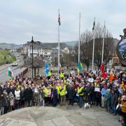 Hundreds were in attendance to protest the closing down of former Caerphilly tourist centre's coffee shop.