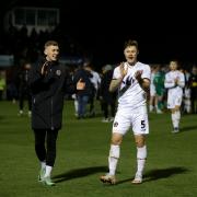 Newport County celebrate 3-1 win over Eastleigh on Tuesday, January 16