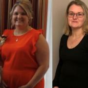 Emma Winsborrow before and after losing two stone in weight