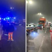 M4 closed near Newport as emergency services deal with crash