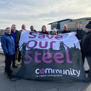 Steelworkers held a rally at the Millennium Bridge this weekend