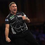 Gerwyn Price celebrates his win over Connor Scutt on day four of the Paddy Power World Darts Championship at Alexandra Palace, London. Picture date: Monday December 18, 2023. Picture: Adam Davy/PA Wire Image: Adam Davy/PA Wire