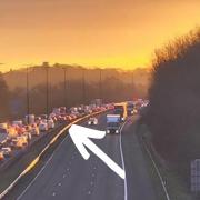 M4 traffic after crash between Magor and Rogiet with police at scene