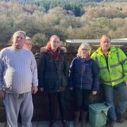 Some residents have expressed their fury at plans to remediate the coal tips at Bedwas (LtoR: Geoff Arnold, Suzanne Eldridge, Ruth Sutton, Cllr Jan Jones and Matthew Sutton)