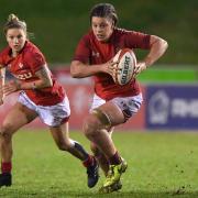 POWERFUL: Sioned Harries on the charge for Wales