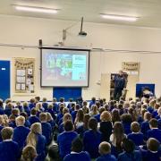 Johanne Jones gave a talk to the Maendy primary students