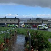Emergency services were at the scene on Boswell Close today in Newport