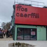 Ffos Caerffili market in Caerphilly, pictured on its opening day, April 5, 2024. Credit: LDRS