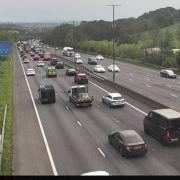 Rush hour traffic delays on the M4 during return to work