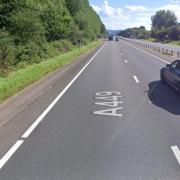 Fire service put out vehicle fire on A449 in Monmouthshire
