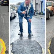 Pothole in Caerleon, Newport turned into speed bump