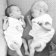 Twins Noah and Tyler Harris were born at 29 weeks at home in Caerphilly on February 27, 2024. The two boys were due on May 10, 2024. Noah was 2lb 4oz and Tyler was 2lb 8oz. Their parents are Ffion Williams and Craig Harries, and they have three big