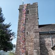 The tower of flowers is one of the displays