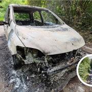 A video has emerged of a scorched car still smouldering after a fire in Newport.