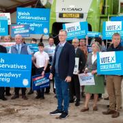 Welsh secretary David Davies was front and centre of the Welsh Conservatives campaign launch at Keeper's Lodge Farm, Llanishen in Monmouthshire.