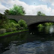 A 3D image showing the bridge spanning across the canal and towpath. Picture: Torfaen County Borough Council planning file.