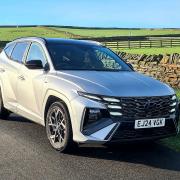 The Hyundai Tucson catches the April sunshine in West Yorkshire