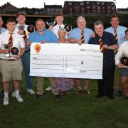 Members of Blackwood Town Council presented Blackwood Rugby Club with £12,000 funding to help with flooding issues