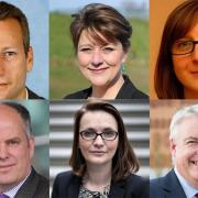 Top L-R Nathan Gill, Ukip Wales, Leanne Wood, Plaid Cymru, Alice Hooker-Stroud, Wales Green Party. Bottom L-R Andrew RT Davies, Welsh Conservatives, Kirsty Williams, Welsh Liberal Democrats, Carwyn Jones, Welsh Labour.