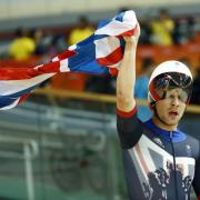 GLORY: Wales' Owain Doull celebrates winning gold for Team GB in Rio