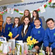 Bryn Primary School of the week. Year 5 and 6 business enterprise selling Easter products they have designed and made.