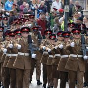 HONOUR: 104 Regiment Royal Artillery during their freedom parade in NewportPic: Chris Tinsley