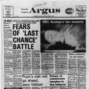 DRAMATIC: A bomb on HMS Antelope explodes in San Carlos Water