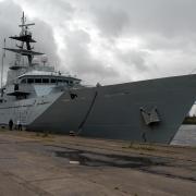 ALONGSIDE: HMS Severn berthed at Newport in 2007. Pic: Pete Dash.