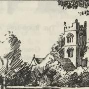 SKETCH: Fred Hando's drawing of Redwick church