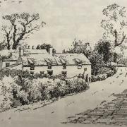 The Hall Inn near Raglan from Monmouthshire Sketch Book by Fred J Hando