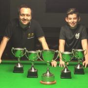RISING STAR: Liam Davies, right, with coach Lee Walker