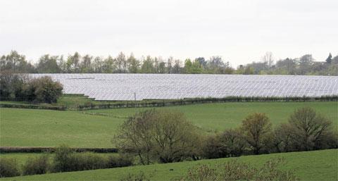 FIELD OF GLASS: Solar panels at Langstone, taken by Ken Poole, of Llanmartin