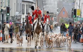 Riders and hounds arrive for the Boxing Day hunt in Abergavenny, December 2019. Picture: christinsleyphotography.co.uk