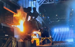 File photo showing steel production in action at Llanwern Steelworks.