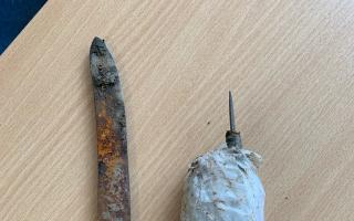 These two weapons were found by children in Llandrindod, who alerted police
