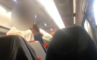 A still from the footage recorded on the train