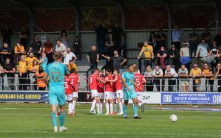 HAMMERED: County were thrashed 3-0 by Salford at Moor Lane