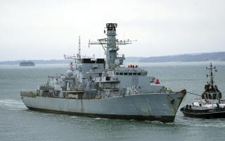 A Royal Navy frigate, the same make as the HMS Northumberland (PA)