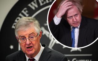 Wales First Minister Mark Drakeford expected UK Prime Minster Boris Johnson, inset, to be call the shots on Covid.