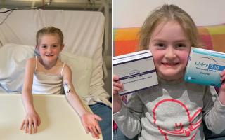 Undated family handout photos of Kate Farrer, 7, who is one of the first young children to be given Kaftrio on the NHS to treat cystic fibrosis.