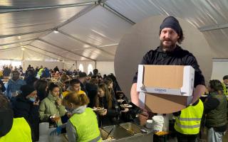 Grant de-St-Croix from Cwmbran is in Poland distributing relief to Ukrainian refugees via the Yasha cryptocurrency, which has raised money for the cause.