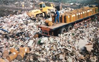 Monsanto are responsible for dumping harmful chemical waste in Wales. This image is believed to be waste from their factories being dumped in Shropshire. Photo courtesy of Paul Cawthorne