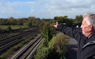 MAGOR member Ted Hand surveys the area where campaigners want to open a new walkway railway station.