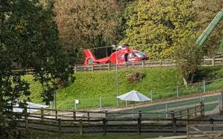 The Wales Air Ambulance is pictured at Oakwood. Picture: via Western Telegraph
