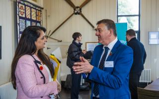 ENERGY MATTERS: MS for South East Wales, Natasha Ashgar, with National Grid's Mark Shaw
